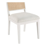 Butterfly Linen Textured Fabric Upholstered Dining Chair in Cream