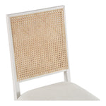 Butterfly Linen Textured Fabric Upholstered Dining Chair in Cream