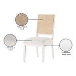 Butterfly Linen Textured Fabric Upholstered Dining Chair in Cream