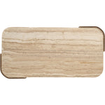 Calabria Marble And Oak Wood Coffee Table in Beige / Brown