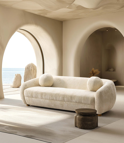 Tribeca 86" Chenille Sofa in Cream