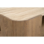 Calabria Marble And Oak Wood Coffee Table in Beige / Brown