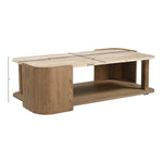 Calabria Marble And Oak Wood Coffee Table in Beige / Brown