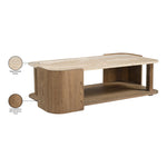 Calabria Marble And Oak Wood Coffee Table in Beige / Brown
