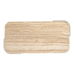Calabria Marble And Oak Wood Coffee Table in Beige / Cream