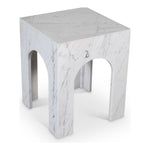 Palermo Marble End Table in White