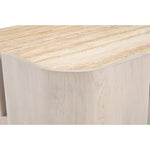 Calabria Marble And Oak Wood Coffee Table in Beige / Cream