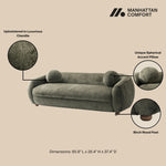 Tribeca 86" Chenille Sofa in Olive Green