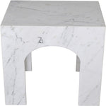 Palermo Marble End Table in White