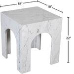 Palermo Marble End Table in White