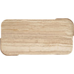 Calabria Marble And Oak Wood Coffee Table in Beige / Natural