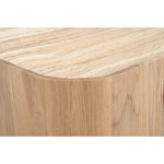 Calabria Marble And Oak Wood Coffee Table in Beige / Natural