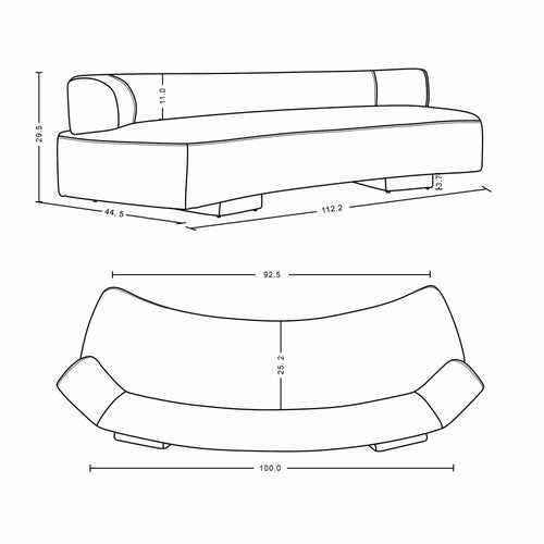 Verandah 112" Chenille Sofa in Beige
