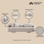 Verandah 112" Chenille Sofa in Beige