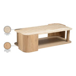 Calabria Marble And Oak Wood Coffee Table in Beige / Natural