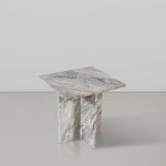 Verona Marble End Table in Brown