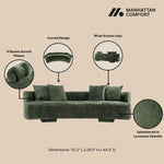 Verandah 112" Chenille Sofa in Olive Green