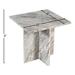 Verona Marble End Table in Brown
