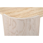 Calabria Marble And Oak Wood End Table in Beige / Cream