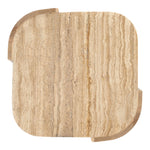 Calabria Marble And Oak Wood End Table in Beige / Natural
