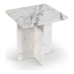 Verona Marble End Table in White