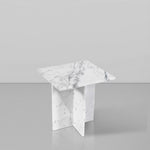 Verona Marble End Table in White