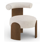 Calder Linen Textured Fabric Upholstered Accent Chair in Beige