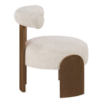 Calder Linen Textured Fabric Upholstered Accent Chair in Beige