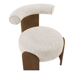 Calder Linen Textured Fabric Upholstered Accent Chair in Beige