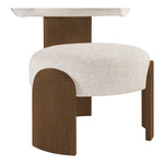 Calder Linen Textured Fabric Upholstered Accent Chair in Beige