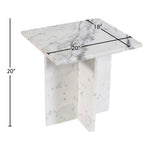 Verona Marble End Table in White