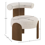 Calder Linen Textured Fabric Upholstered Accent Chair in Beige