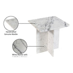 Verona Marble End Table in White