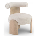 Calder Linen Textured Fabric Upholstered Accent Chair in Beige