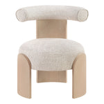Calder Linen Textured Fabric Upholstered Accent Chair in Beige