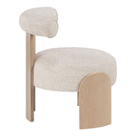 Calder Linen Textured Fabric Upholstered Accent Chair in Beige