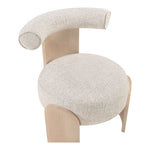 Calder Linen Textured Fabric Upholstered Accent Chair in Beige