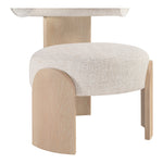 Calder Linen Textured Fabric Upholstered Accent Chair in Beige