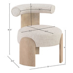 Calder Linen Textured Fabric Upholstered Accent Chair in Beige