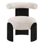 Calder Linen Textured Fabric Upholstered Accent Chair in Beige