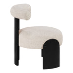 Calder Linen Textured Fabric Upholstered Accent Chair in Beige