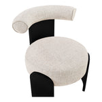 Calder Linen Textured Fabric Upholstered Accent Chair in Beige