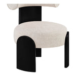 Calder Linen Textured Fabric Upholstered Accent Chair in Beige