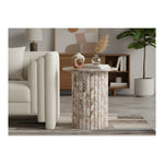 Genoa Marble End Table in Brown