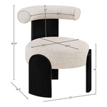 Calder Linen Textured Fabric Upholstered Accent Chair in Beige
