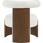 Calder Linen Textured Fabric Upholstered Accent Chair in Cream