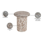 Genoa Marble End Table in Brown