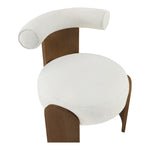 Calder Linen Textured Fabric Upholstered Accent Chair in Cream