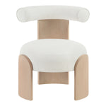 Calder Linen Textured Fabric Upholstered Accent Chair in Cream