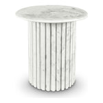 Genoa Marble End Table in White
